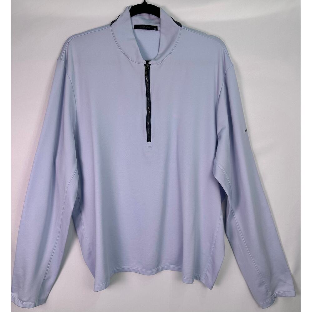 Greyson Siasconset Powder Blue 1/4 Zip Performance Pullover Sweater XL - Picture 2 of 11
